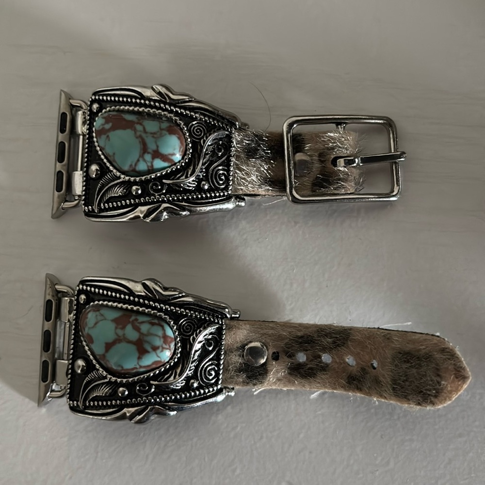 Western Turquoise Cheetah Apple Watch Band